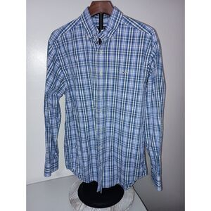 VINEYARD VINES, Blue Check Casual Long-Sleeve Button-Up, Men Size M